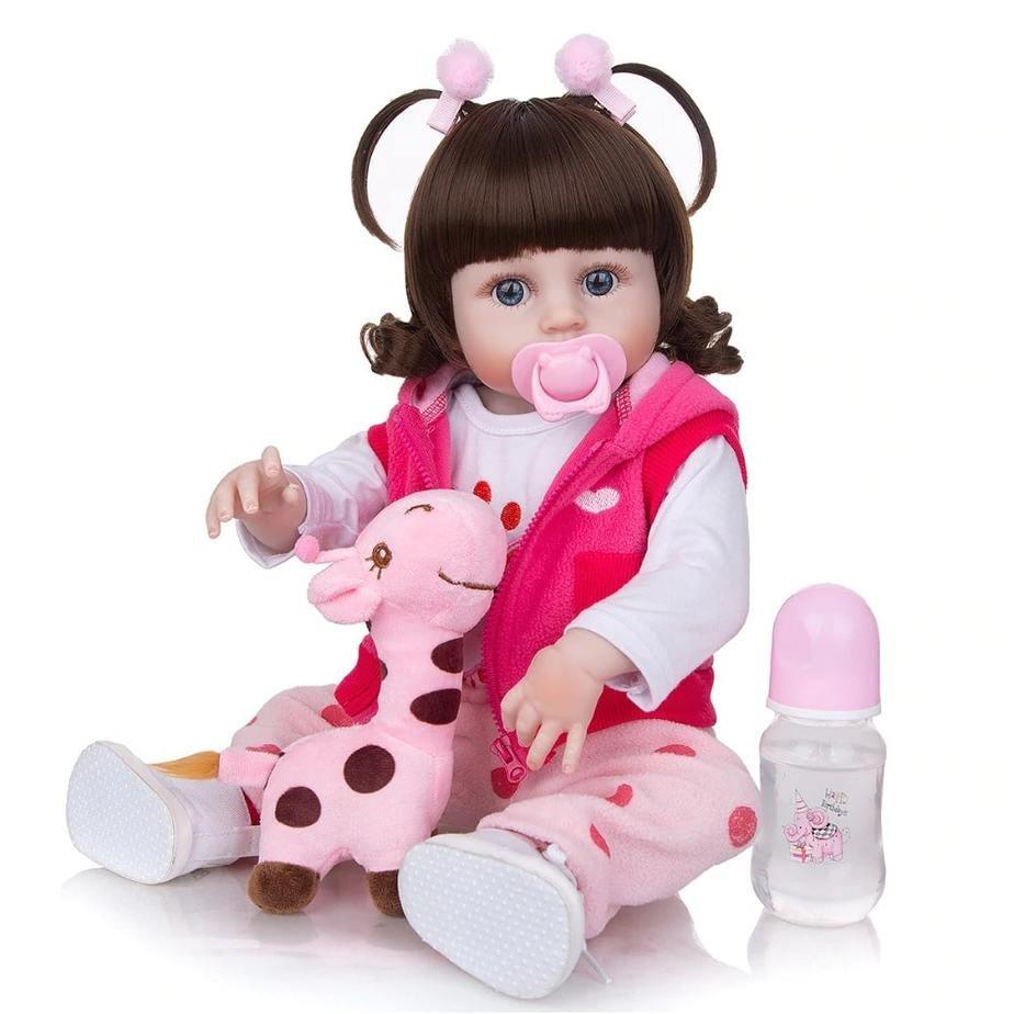 BEBÊ REBORN 48CM GIRAFINHA - CORPO DE SILICONE