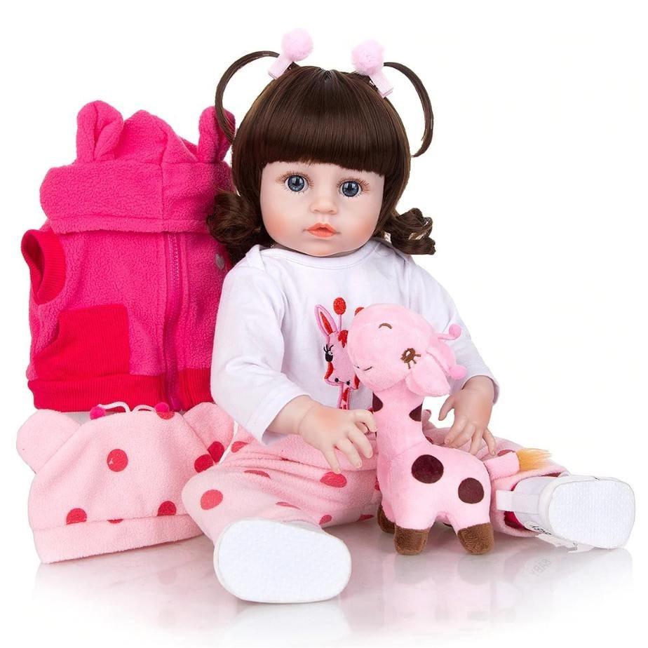 BEBÊ REBORN 48CM GIRAFINHA - CORPO DE SILICONE
