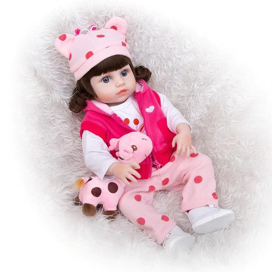 BEBÊ REBORN 48CM GIRAFINHA - CORPO DE SILICONE