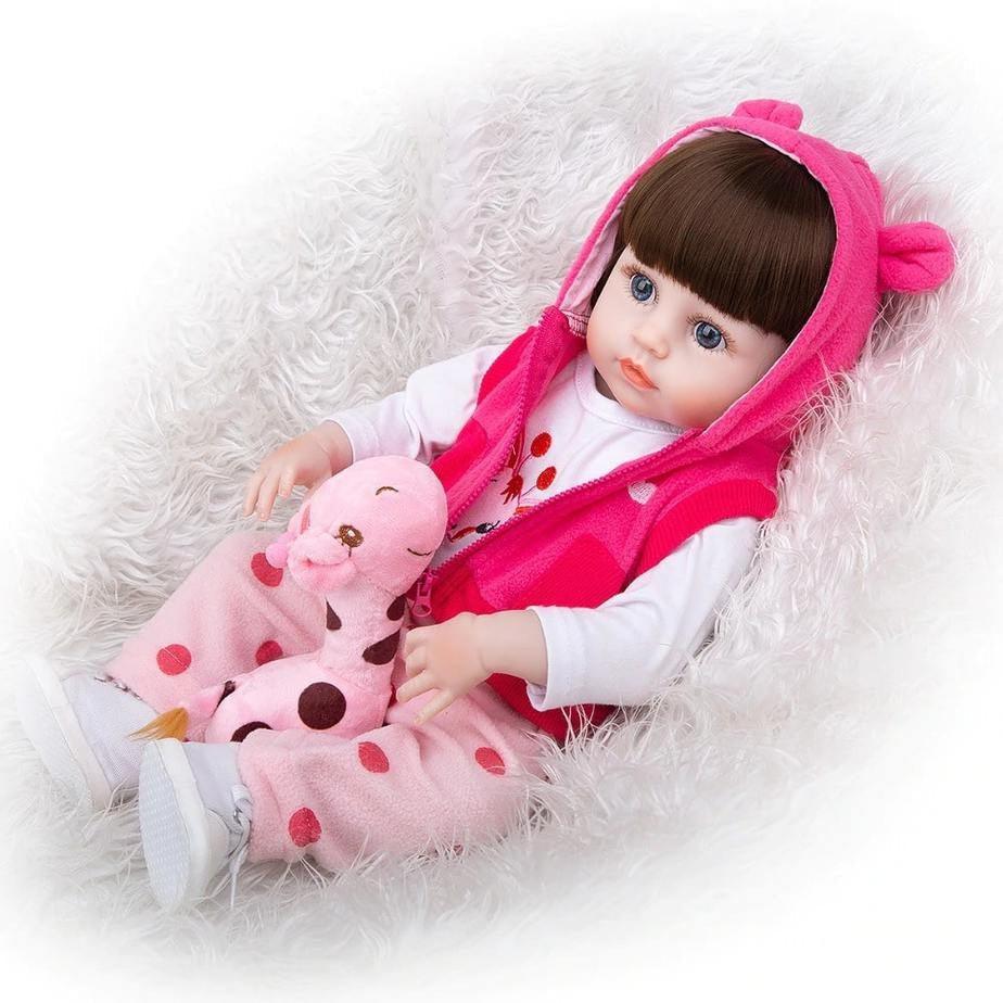 BEBÊ REBORN 48CM GIRAFINHA - CORPO DE SILICONE