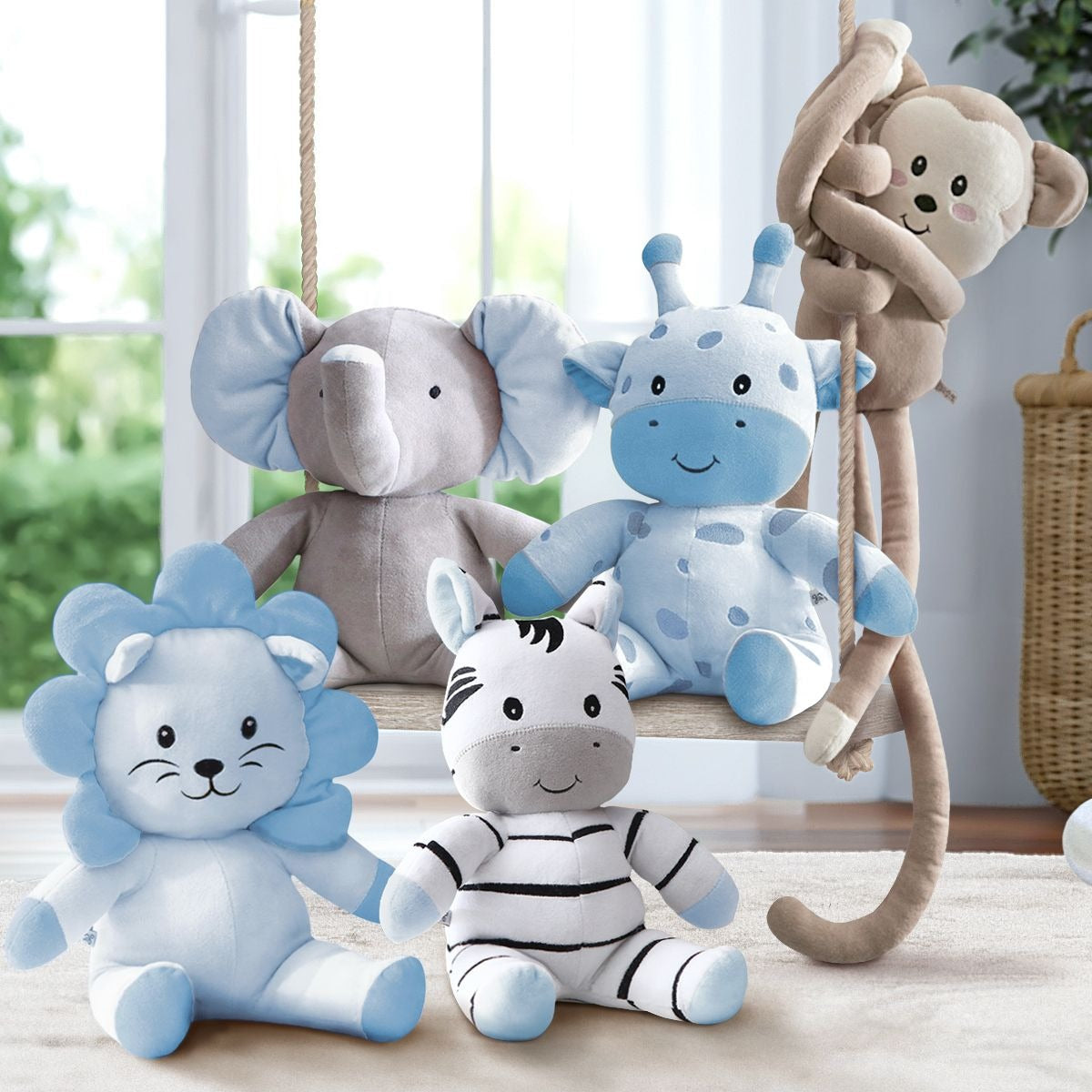 Bichinhos de Pelúcia Amiguinhos Safári 5 Peças