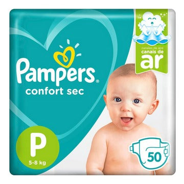 KIT COM 5 PACOTES PAMPERS CONFORT SEC + 5 Lenços Umedecidos