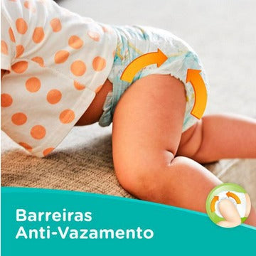 KIT COM 5 PACOTES PAMPERS CONFORT SEC + 5 Lenços Umedecidos