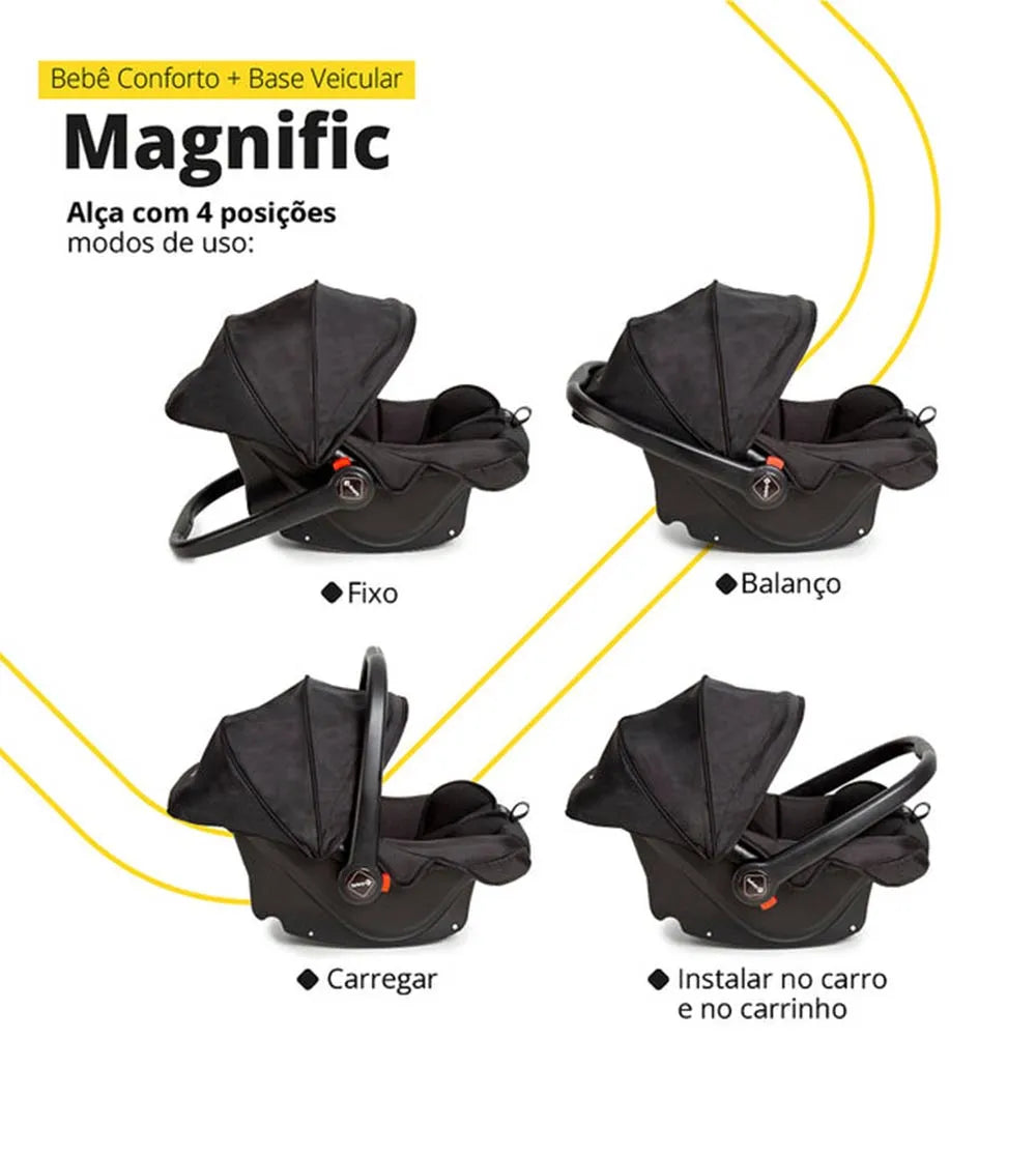 Carrinho Travel System Magnific 5 em 1 Safety
