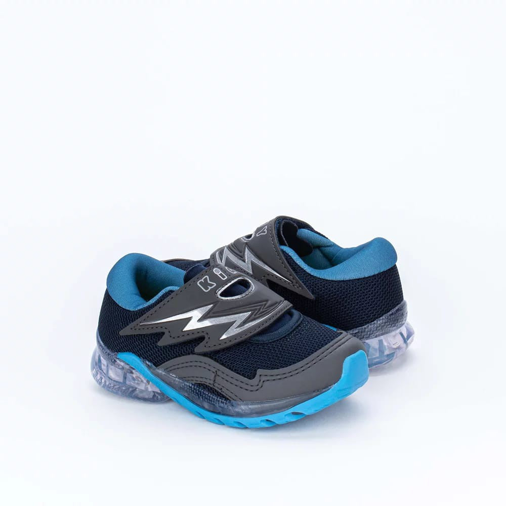Tênis Infantil Led Menino Kidy Light Flash Marinho