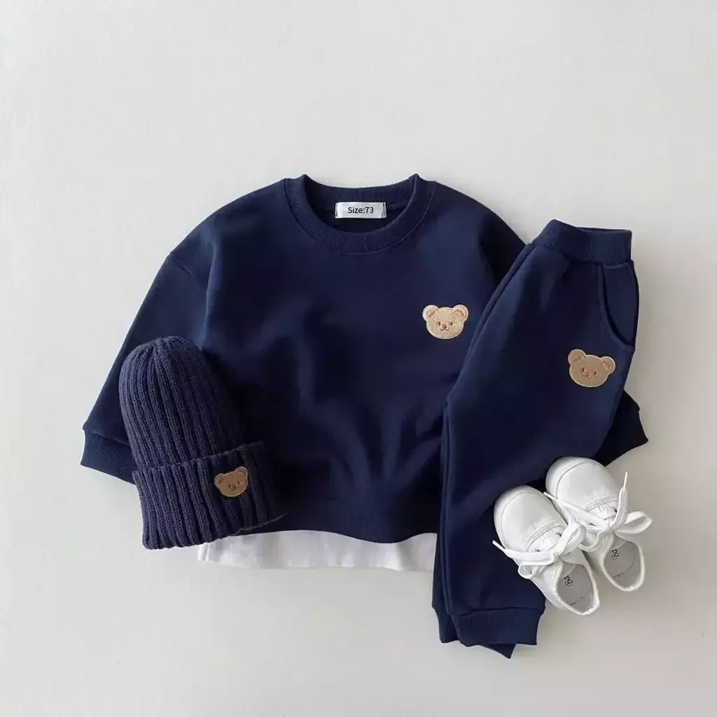 Conjunto Moletom Teddy Azul