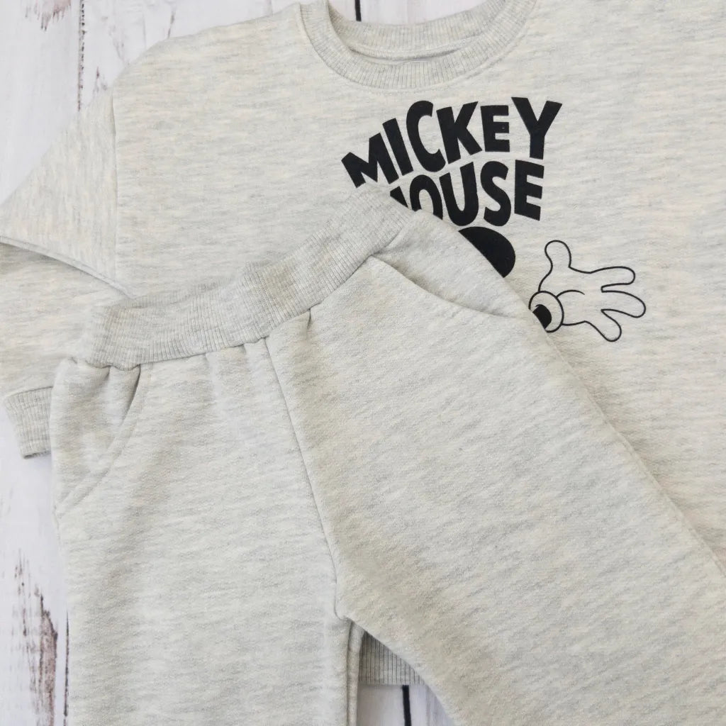 Conjunto Moletom Mickey Cinza