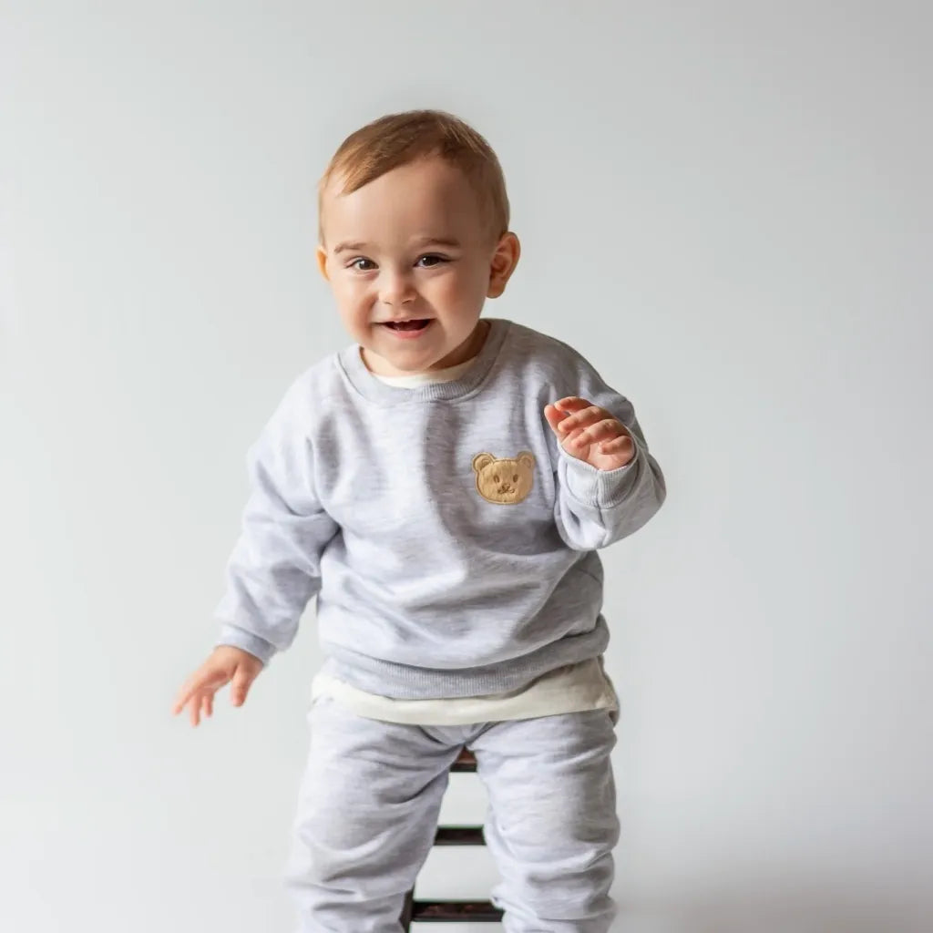 Conjunto Moletom Teddy Cinza