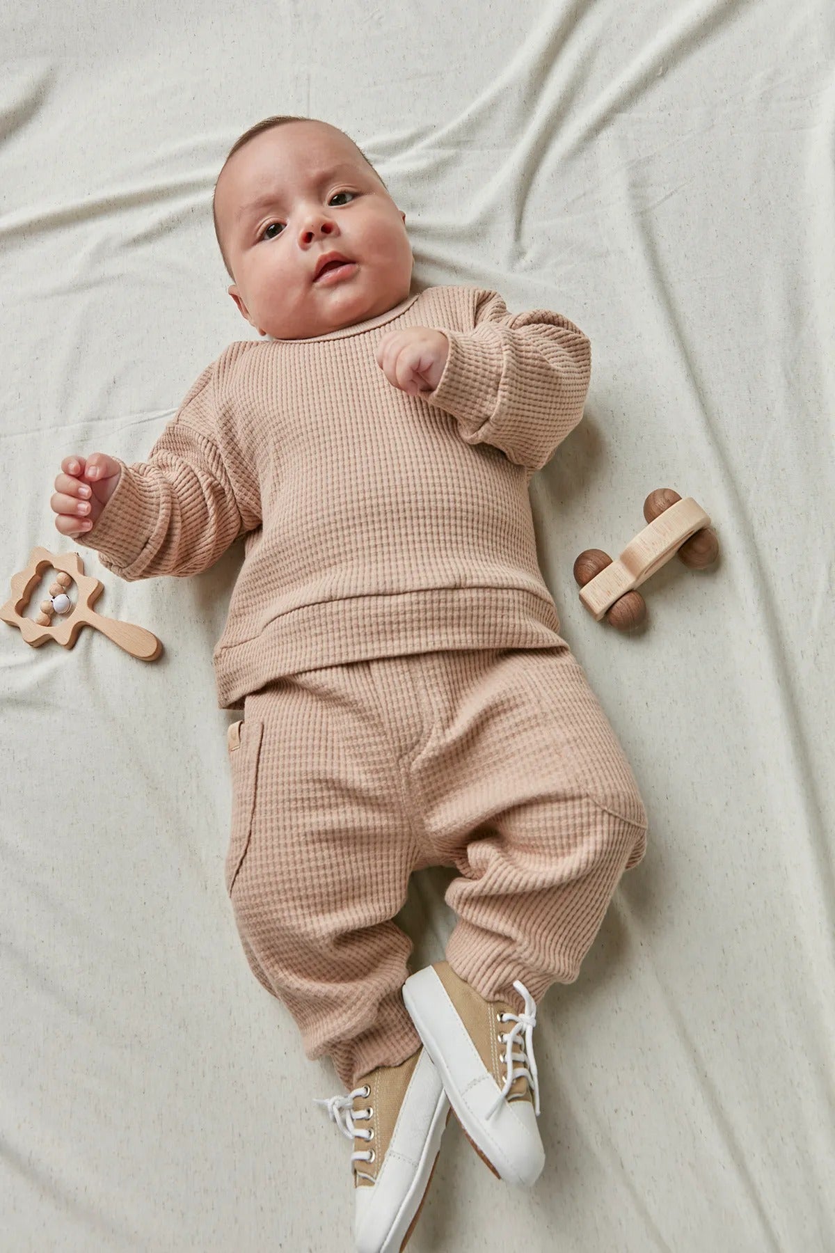 Conjunto Bebê Abrigo Comfy de Malha Texturizada Casinha de Abelha