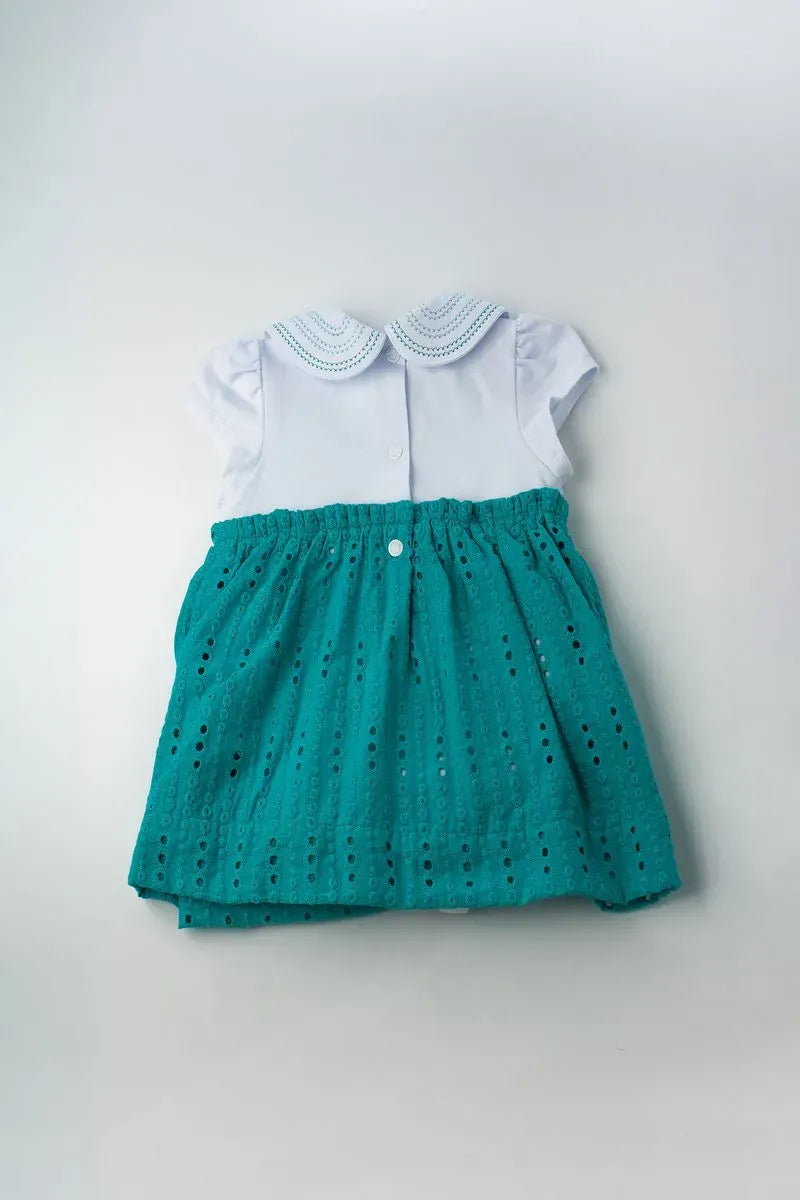 VESTIDO BODY BABY FEMININO DE LASIE 100% ALGODÃO E COTTON GOLA BORDADA