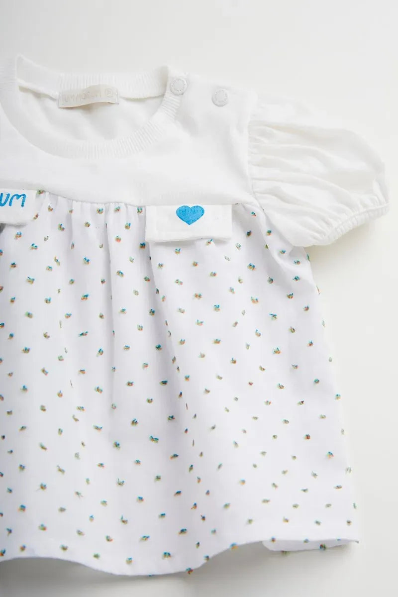 Conjunto Infantil para Bebê Nata em Voil com Malha e short em Tricoline
