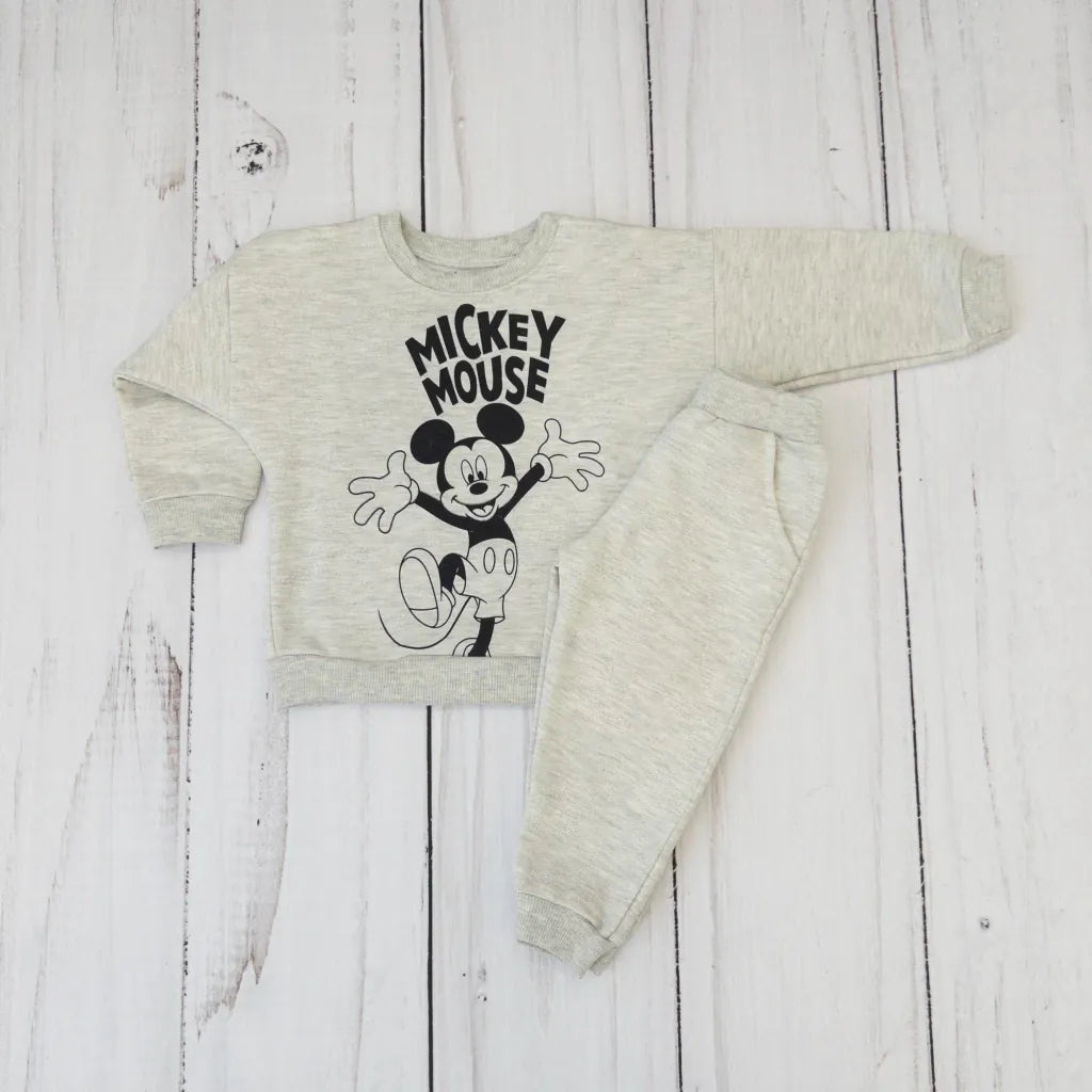 Conjunto Moletom Mickey Cinza