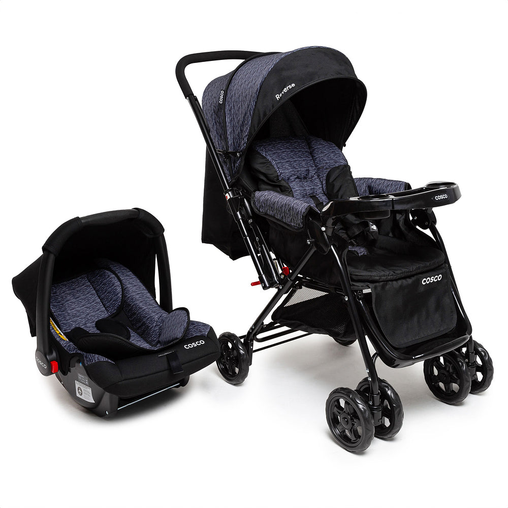 Conjunto Cosco - Carrinho com Bebê Comforto Travel System Reverse DUO
