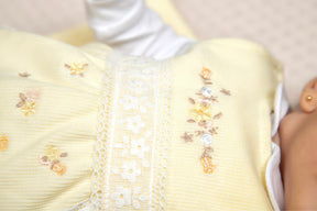 Saída Maternidade Paraiso Luxo Bordado com Manta, Sapatinho e Body