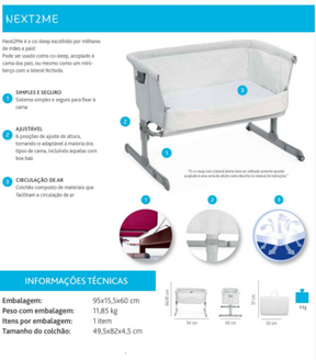 Berço NEXT2ME magic cool grey