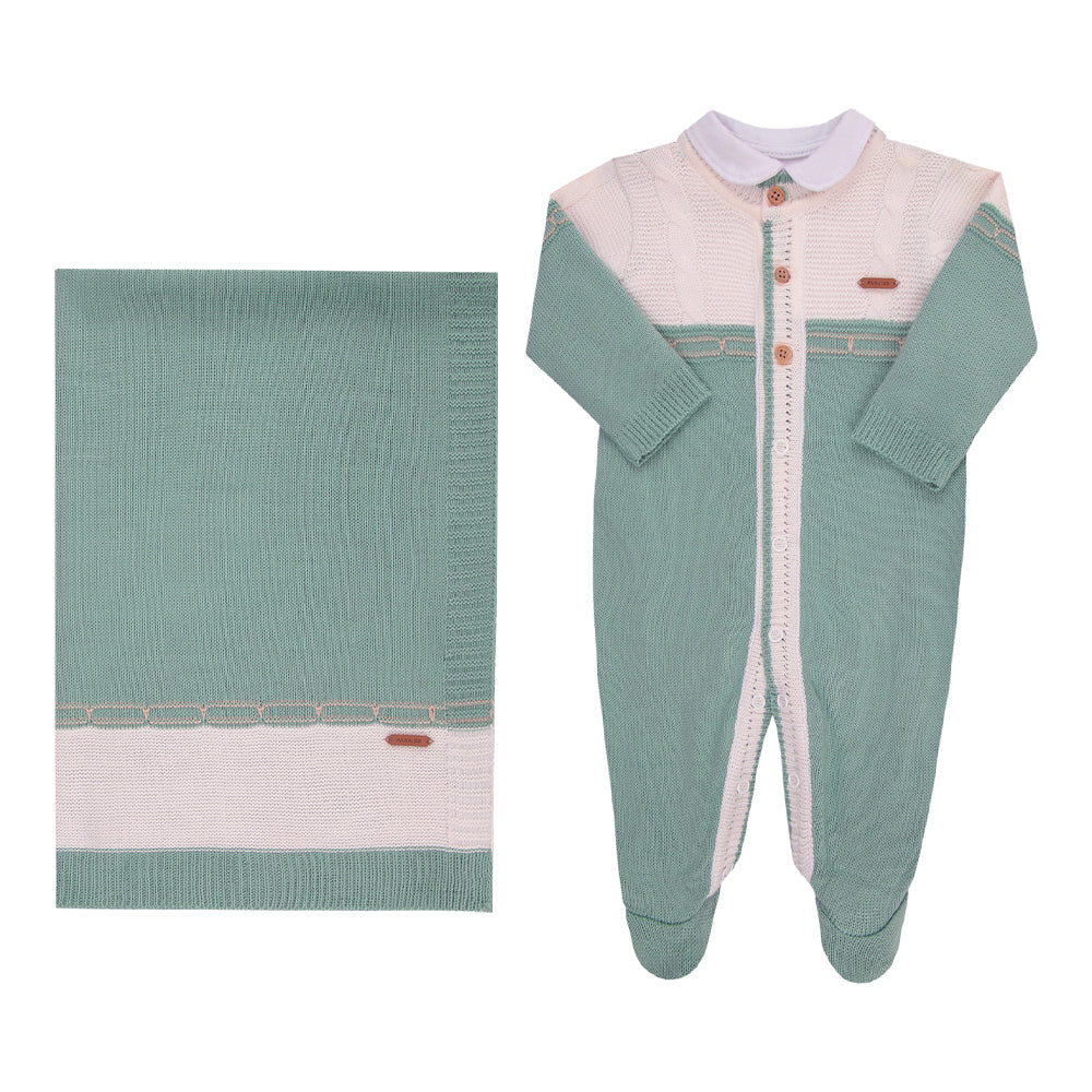 Saída Maternidade Paraiso Tricô Leve 3 Peças Masculino