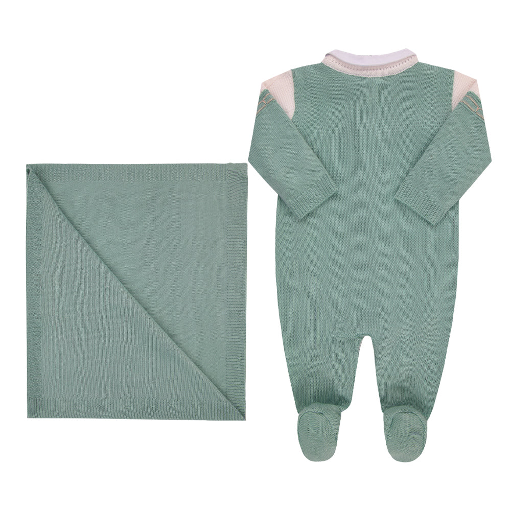 Saída Maternidade Paraiso Tricô Leve 3 Peças Masculino