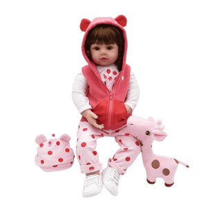 BEBÊ REBORN 48CM GIRAFINHA - CORPO DE SILICONE