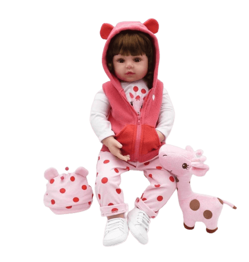 BEBÊ REBORN 48CM GIRAFINHA - CORPO DE SILICONE