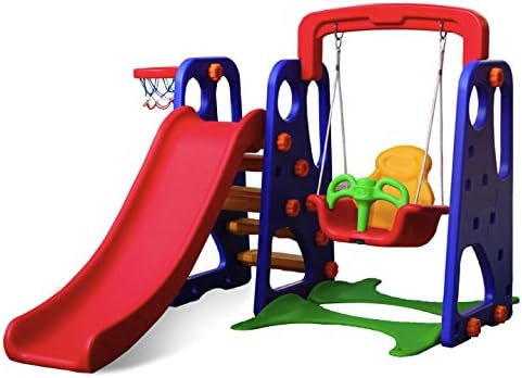 PLAYGROUND COMPLETO ESCORREGADOR COM BALANÇO E CESTA DE BASQUETE BARZI