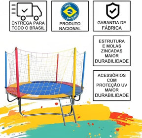 Cama Elástica - Trampolim Pula Pula Com Escada E Rede