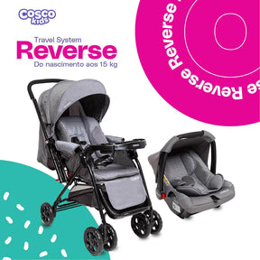 Conjunto Cosco - Carrinho com Bebê Comforto Travel System Reverse DUO