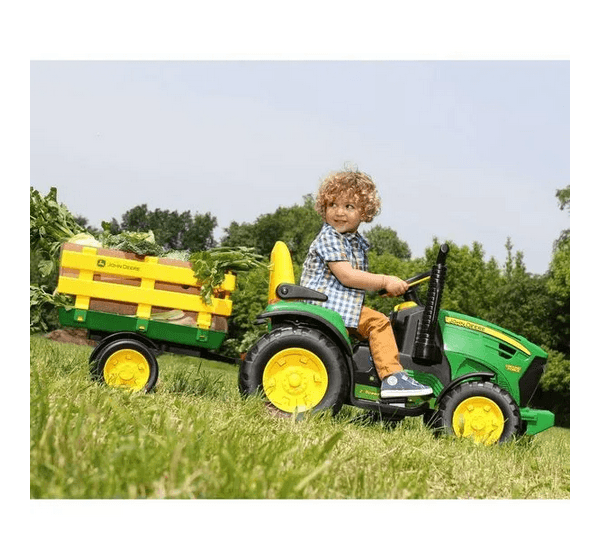 Trator Eletrico Infantil 12v Verde e Amarelo