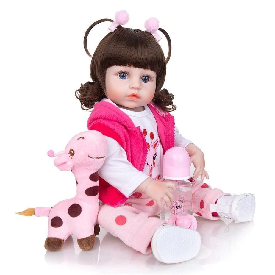 BEBÊ REBORN 48CM GIRAFINHA - CORPO DE SILICONE