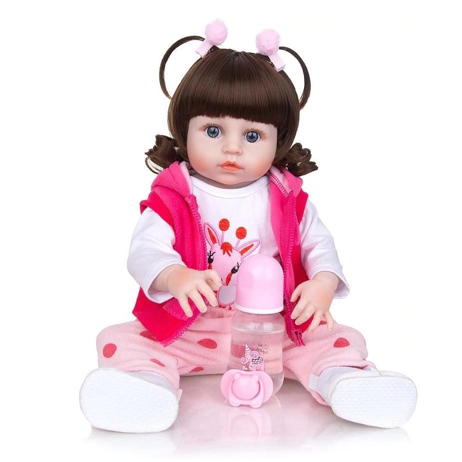BEBÊ REBORN 48CM GIRAFINHA - CORPO DE SILICONE