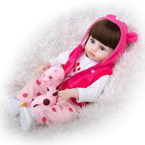 BEBÊ REBORN 48CM GIRAFINHA - CORPO DE SILICONE