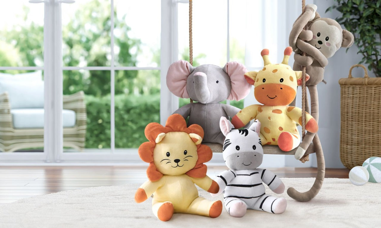 Bichinhos de Pelúcia Amiguinhos Safári 5 Peças