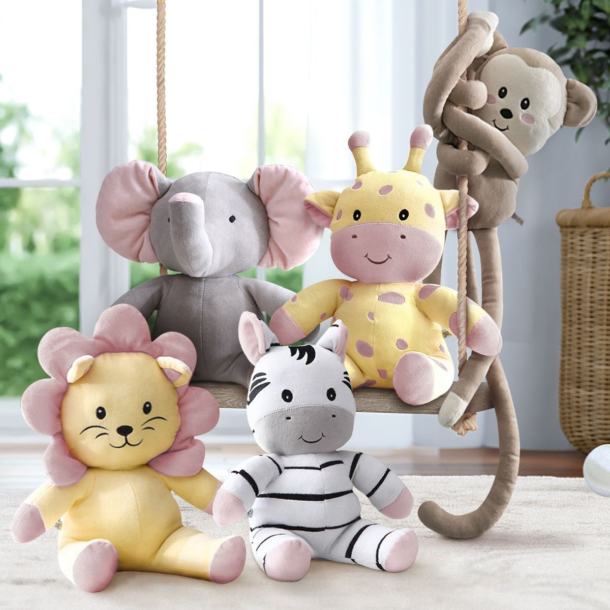 Bichinhos de Pelúcia Amiguinhos Safári 5 Peças