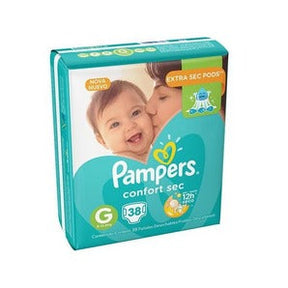 KIT COM 5 PACOTES PAMPERS CONFORT SEC + 5 Lenços Umedecidos