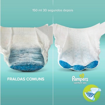 KIT COM 5 PACOTES PAMPERS CONFORT SEC + 5 Lenços Umedecidos