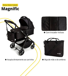Carrinho Travel System Magnific 5 em 1 Safety