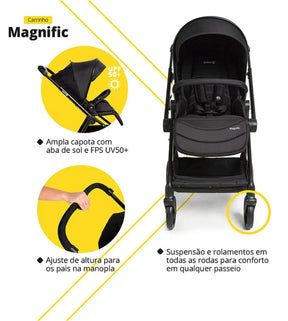 Carrinho Travel System Magnific 5 em 1 Safety