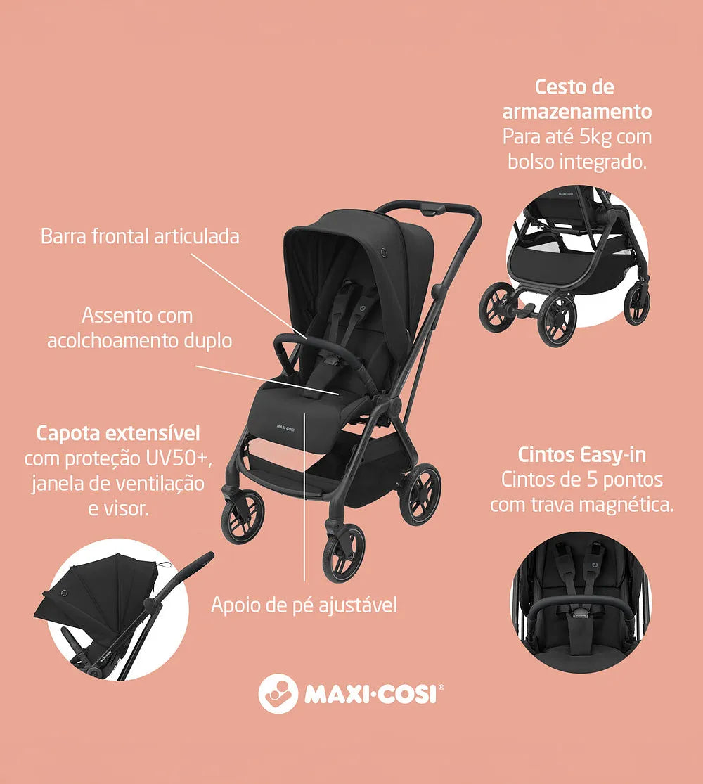Carrinho Travel System Leona 2 TS TRIO Exclusivo Site