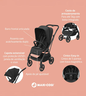 Carrinho Travel System Leona 2 TS TRIO Exclusivo Site