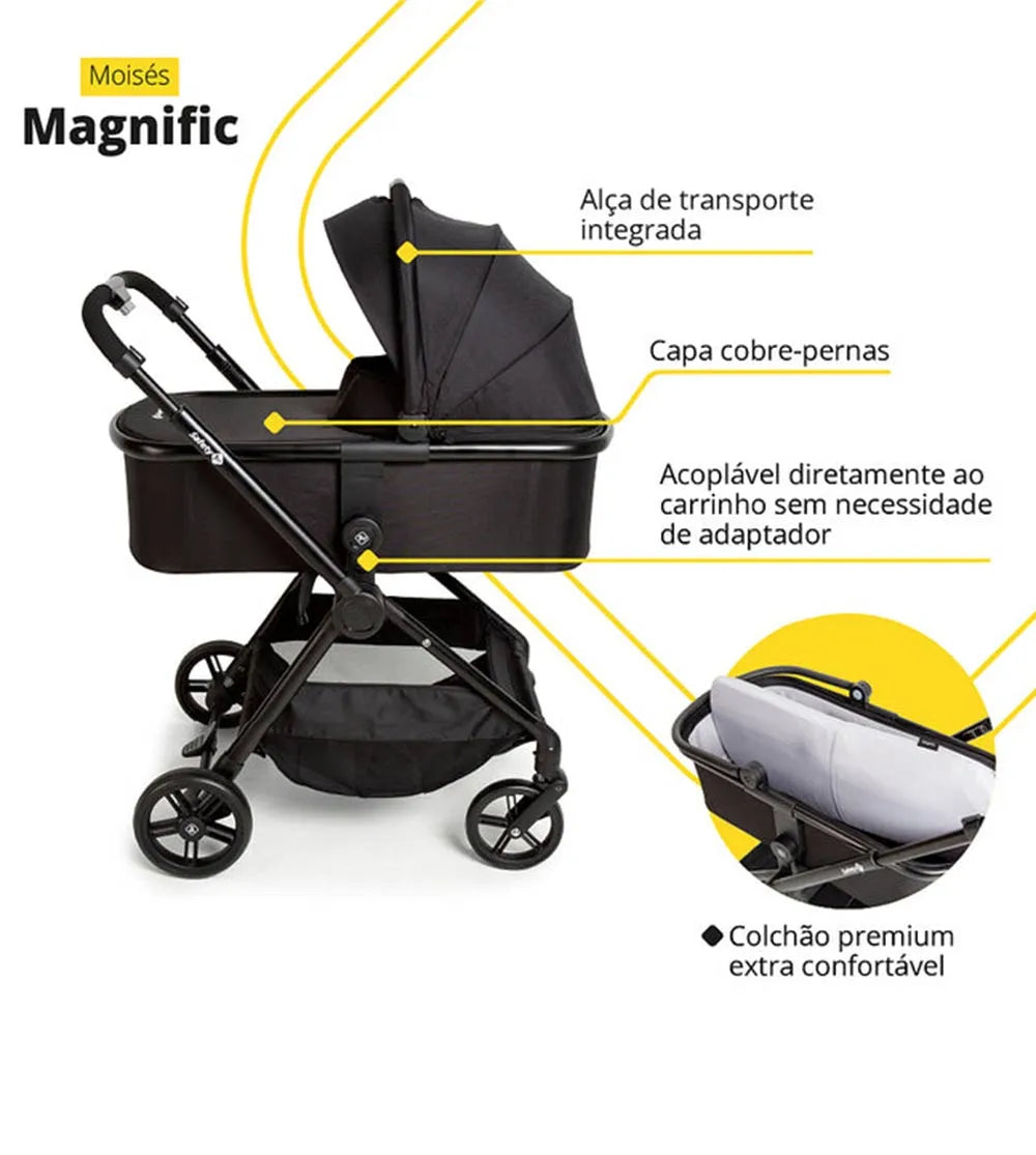 Carrinho Travel System Magnific 5 em 1 Safety