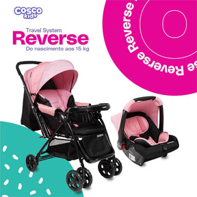 Conjunto Cosco - Carrinho com Bebê Comforto Travel System Reverse DUO