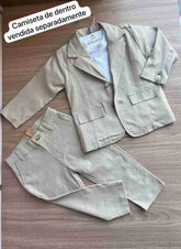 CONJUNTO BLAZER MANGA LONGA LINHO COM BOLSOS BOTÕES E CALÇA COM AJUSTE INTERNO MENINO UP BABY