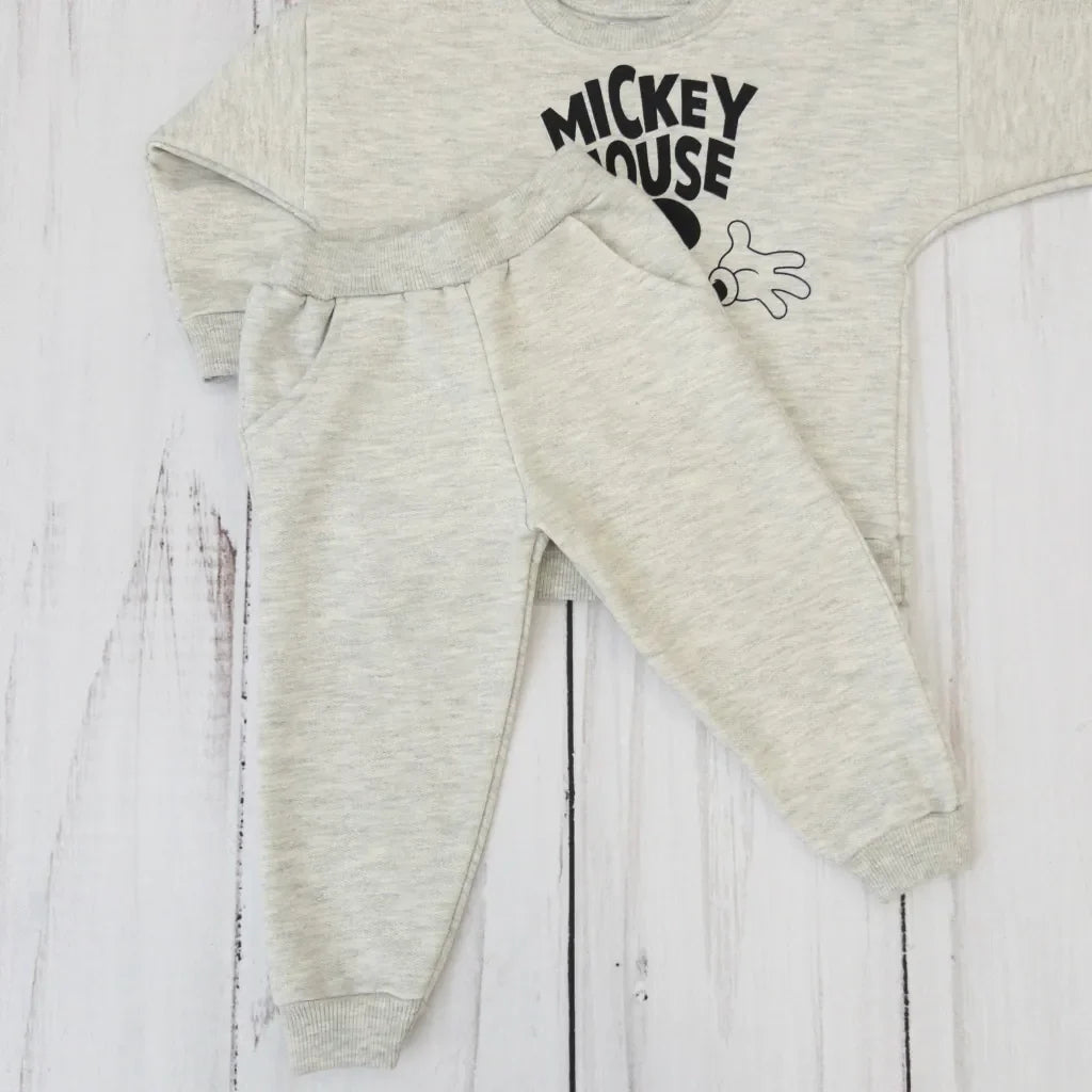 Conjunto Moletom Mickey Cinza