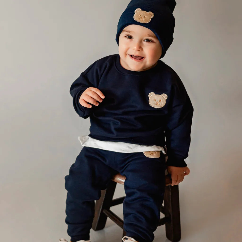 Conjunto Moletom Teddy Azul