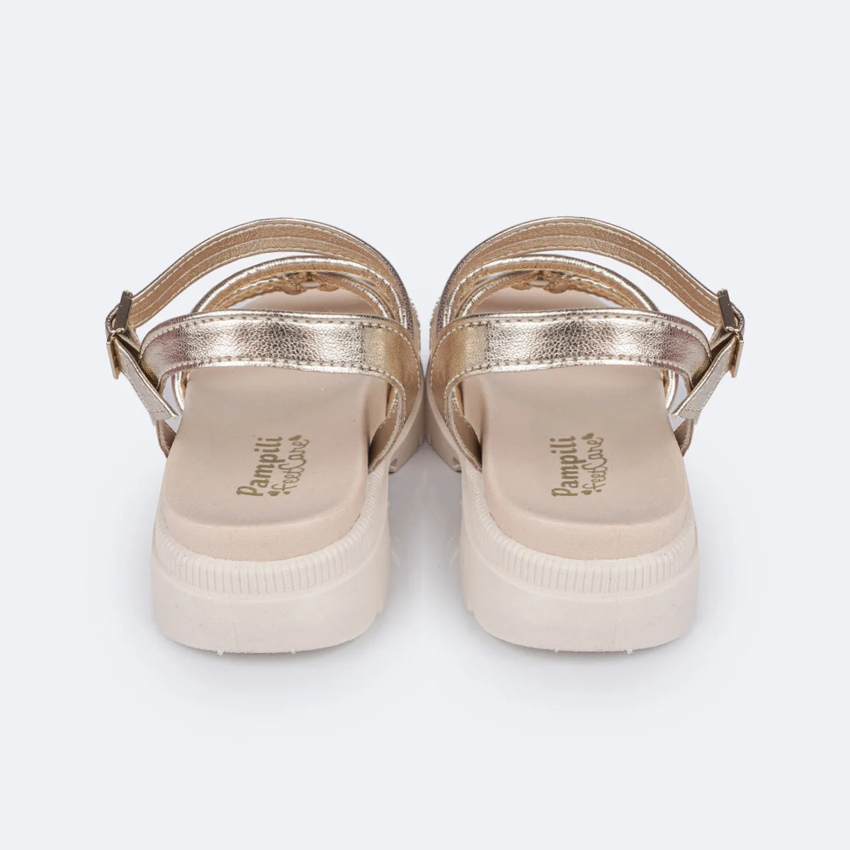 Sandália Infantil Pampili Anny Tratorada Tira Strass Dourada