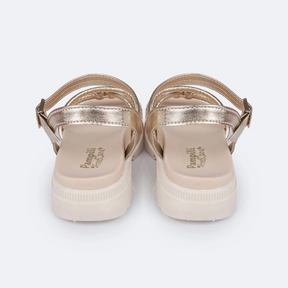 Sandália Infantil Pampili Anny Tratorada Tira Strass Dourada