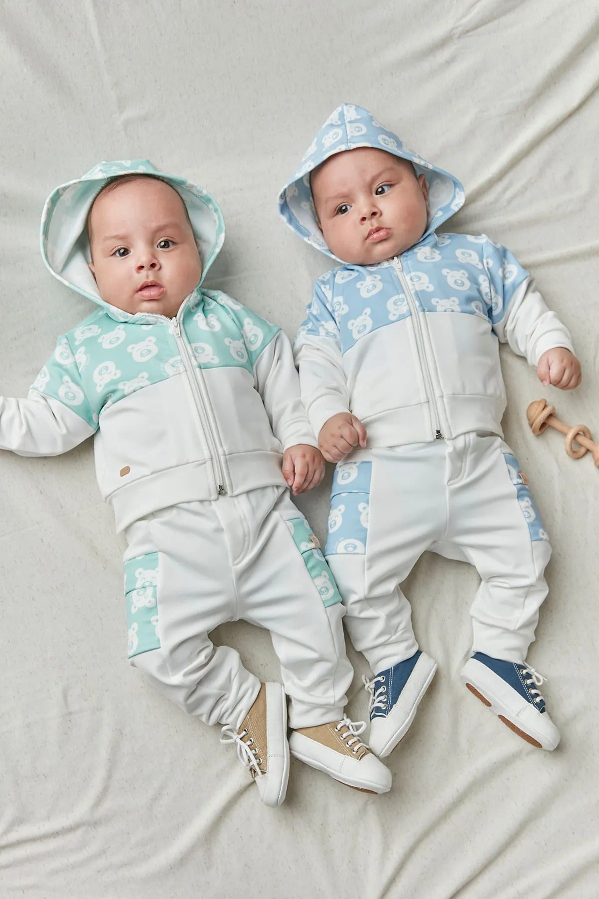 Conjunto Abrigo para Bebê de Moletinho com Estampa de Urso