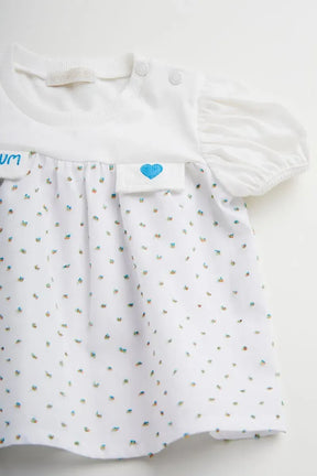 Conjunto Infantil para Bebê Nata em Voil com Malha e short em Tricoline