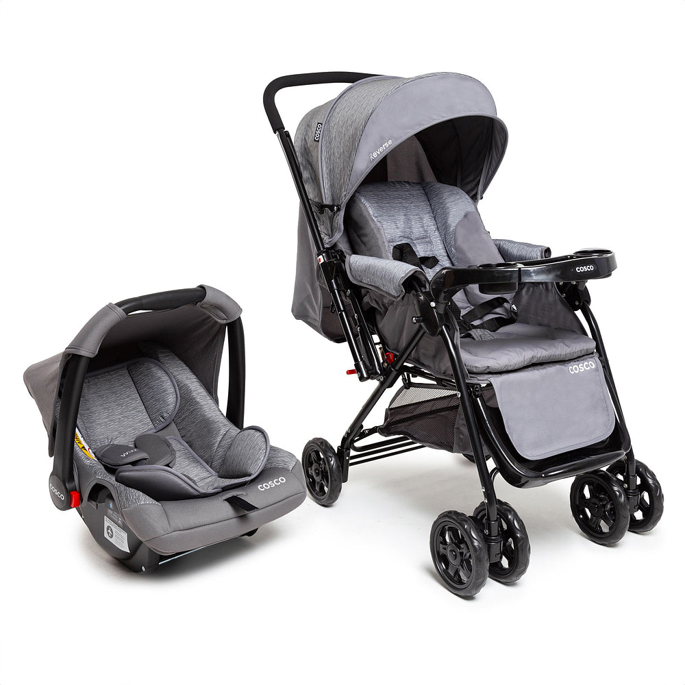 Conjunto Cosco - Carrinho com Bebê Comforto Travel System Reverse DUO