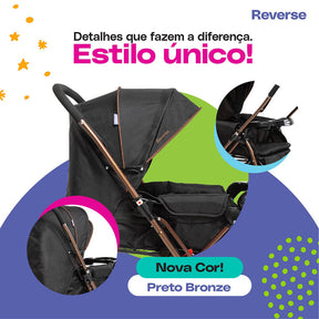 Conjunto Cosco - Carrinho com Bebê Comforto Travel System Reverse DUO