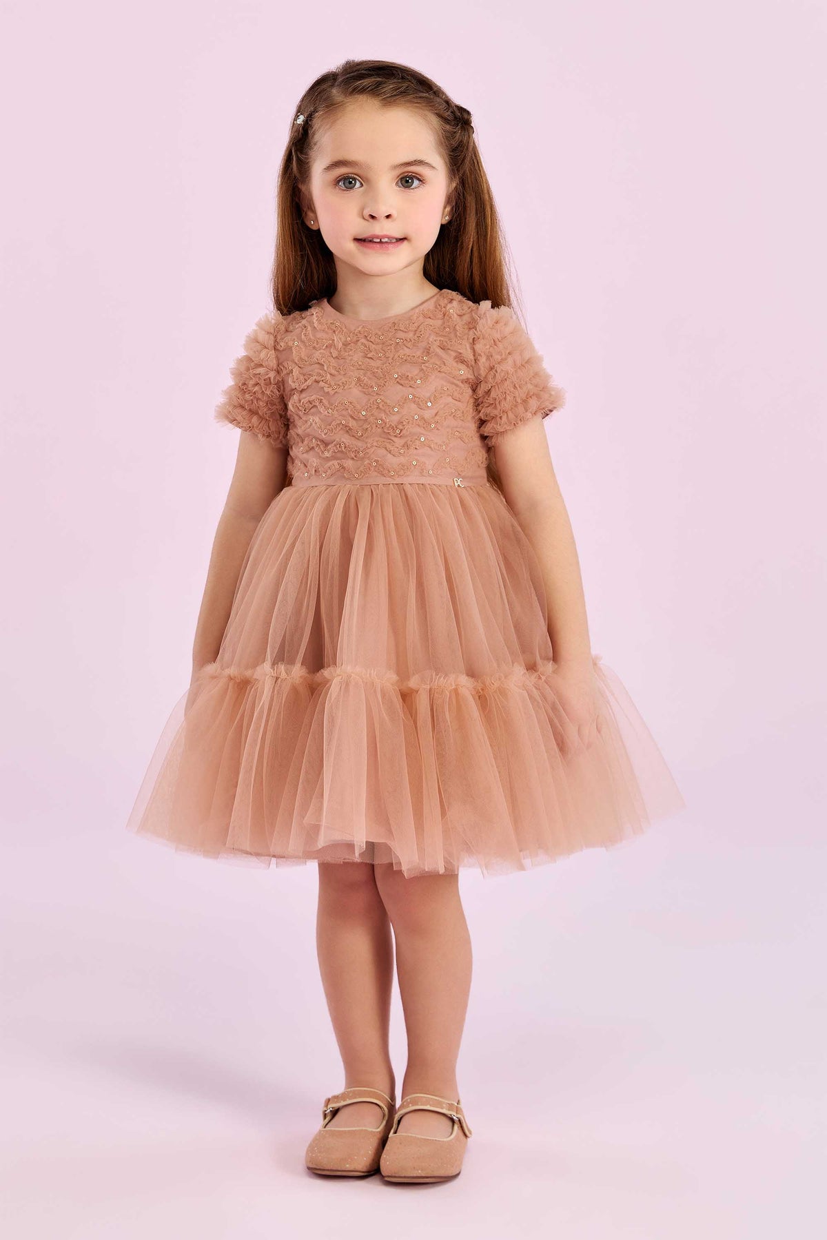 VESTIDO DE TULE COM PAETÊ